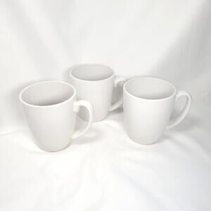 CORELLE STONEWARE Winter White  Coffee Tea Cup Mug Replacement 2 good 1 cracked